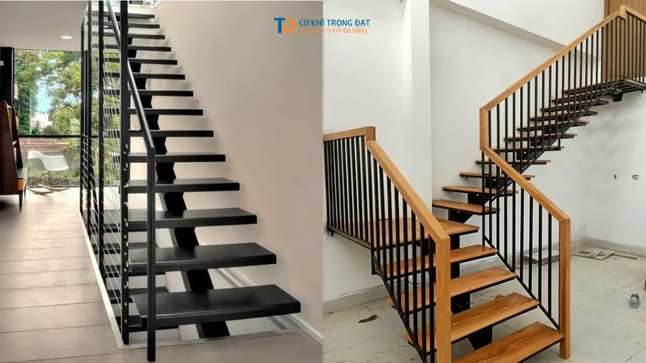 Hạng mục cầu thang sắt do Xưởng Cơ Khí Trọng Đạt gia công và thi công tại Đà Nẵng.